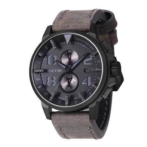 Image of Extreme mat IP sort rustfri stål Miyota OS11 quartz med chronograph Herre ur fra EXTRI, X3003-C